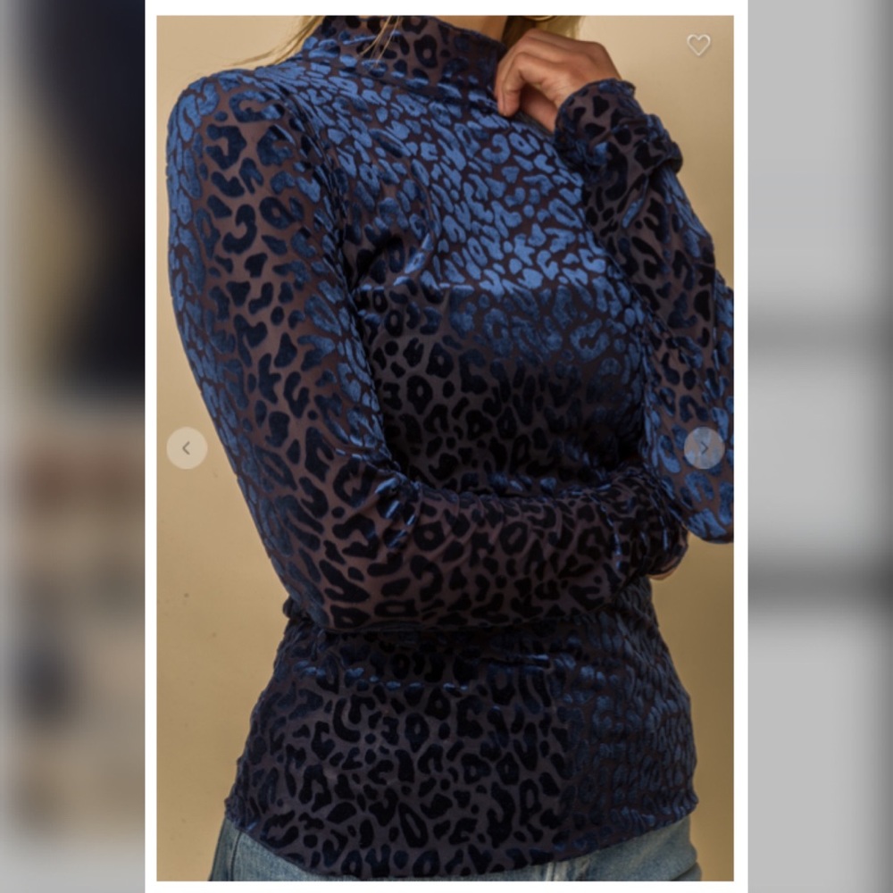 Leopard Velvet Mesh Top